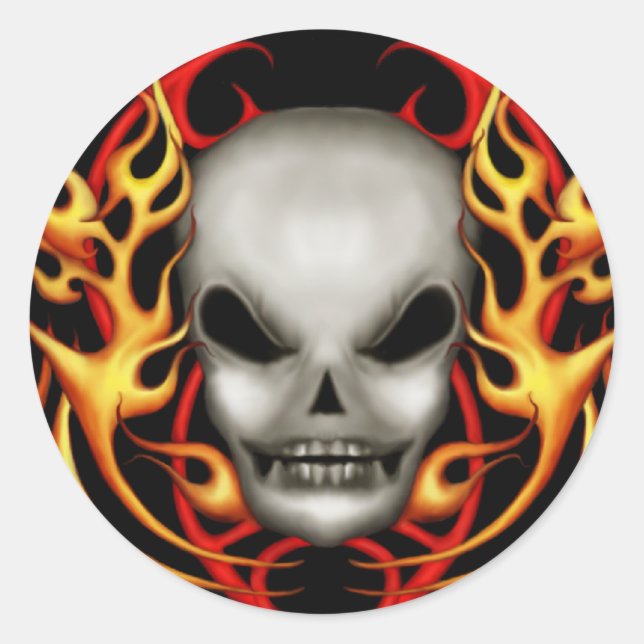 Pegatinas de Skull Flames (Anverso)