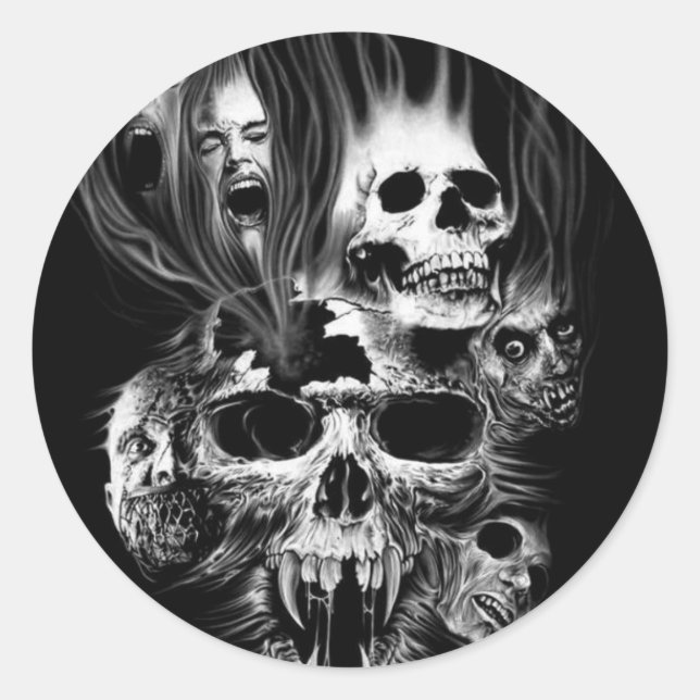 Pegatinas de Skull Oscuro (Anverso)