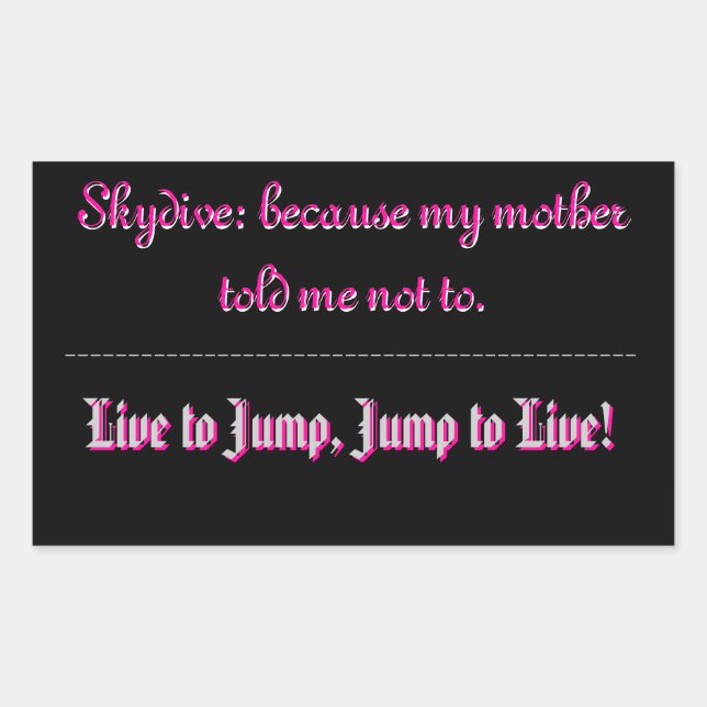 Pegatinas de Skydive (Anverso)