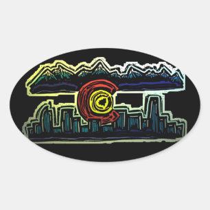 Pegatinas de skyline fade Colorado
