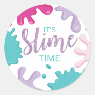 Pegatinas de Slime Time Birthday Pink Slime