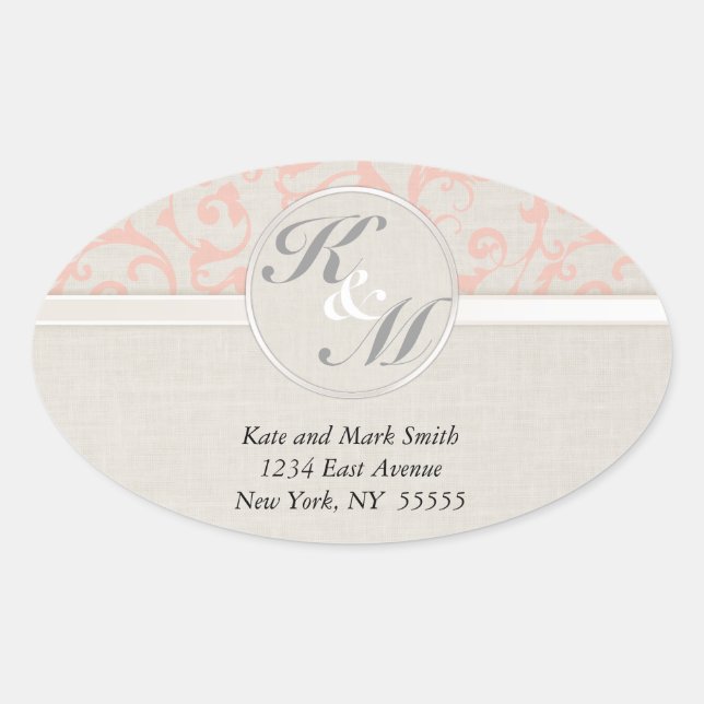 Pegatinas de SmartElegance Coral Iniciales y Direc (Anverso)