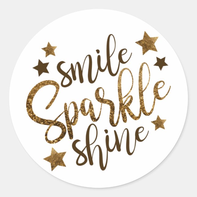 Pegatinas de Smile Sparkle Shine Gold (Anverso)