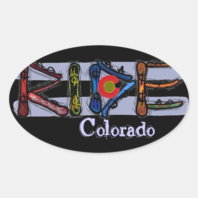 Pegatinas de snowboard de Colorado (Anverso)