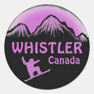 Pegatinas de snowboard morado de Canadá