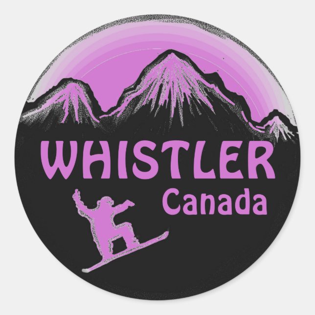 Pegatinas de snowboard morado de Canadá (Anverso)