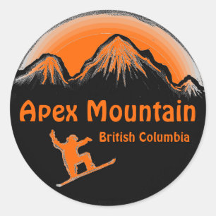 Pegatinas de snowboard naranjas de Apex Mountain B
