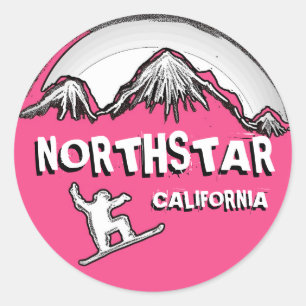 Pegatinas de snowboard rosados de Northstar Califo