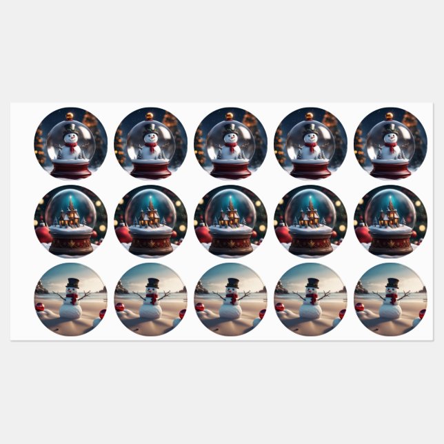 Pegatinas de Snowman (Hoja)