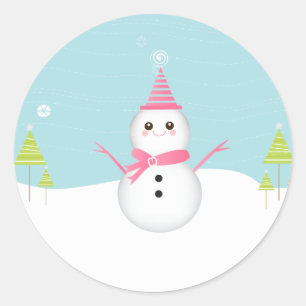 Pegatinas de Snowman Cupakes Topper