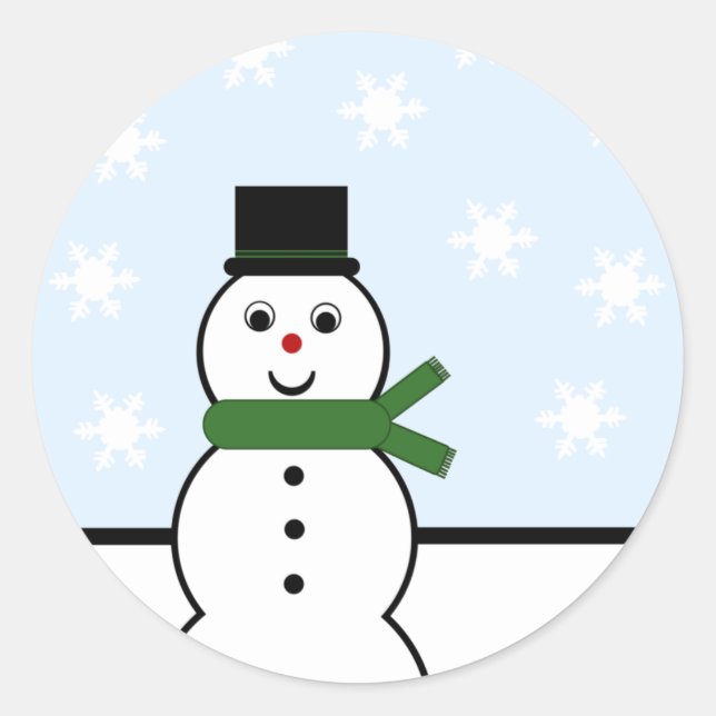 Pegatinas de Snowman en el Día de la Nieve (Anverso)