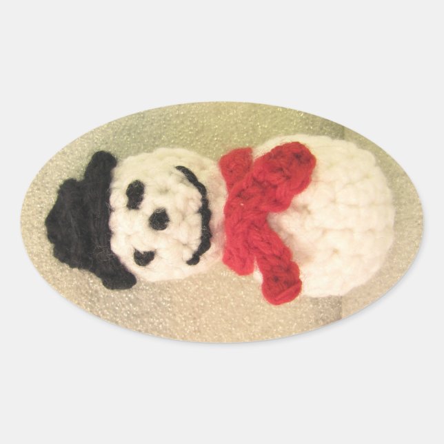 Pegatinas de Snowman Oval (Anverso)