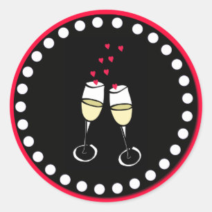 Pegatinas de sobre de Boda de corazón flotante