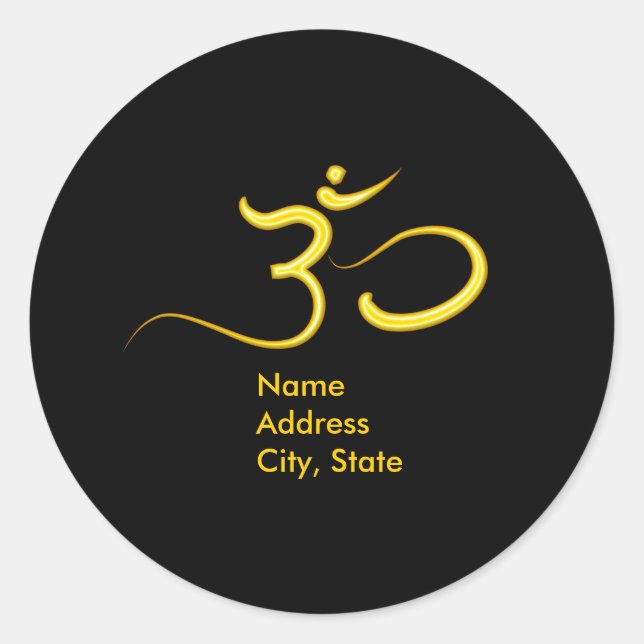 Pegatinas de sobre de símbolos Om (Anverso)