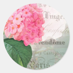 Pegatinas de sobre Hydrangea Rosa