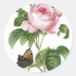 Pegatinas de sobre mariposa rosa rosa