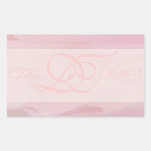 Pegatinas de sobre Rectángulo Orquídea Rubor (Anverso)