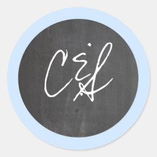 Pegatinas de sobres de Boda azul de cartulina