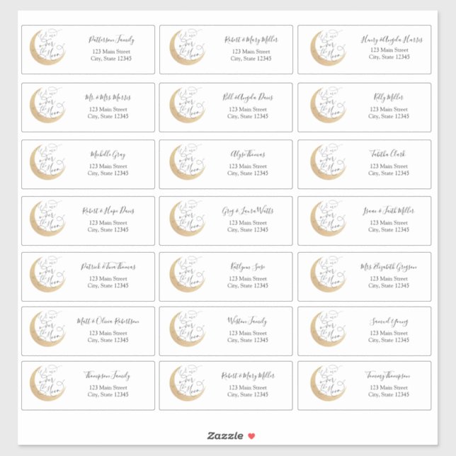 Pegatinas de sobres de dirección de invitado en la (Hoja)