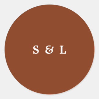 Pegatinas de sobres de monograma simple y ruso