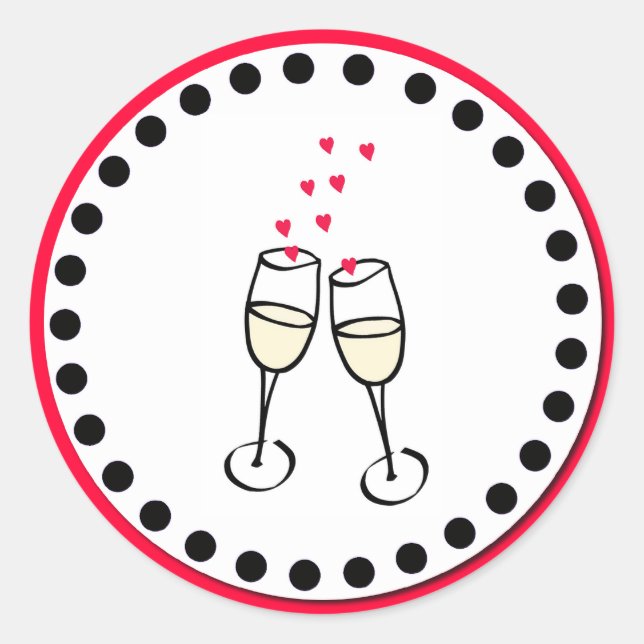 Pegatinas de sobres de tostada boda (Anverso)