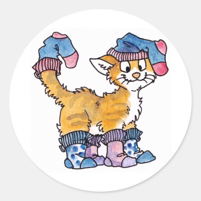 Pegatinas de Sock Kitty (Anverso)