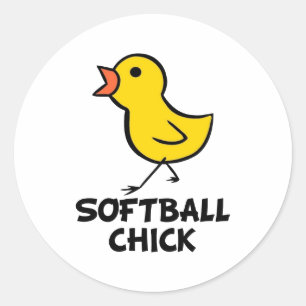 Pegatinas de Softball Chick