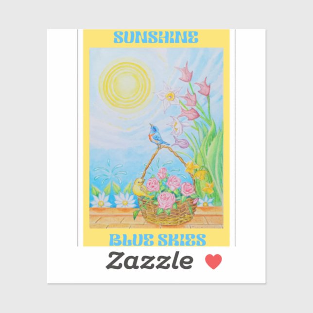 PEGATINAS DE SOL Y CIELOS AZULES  (Hoja)