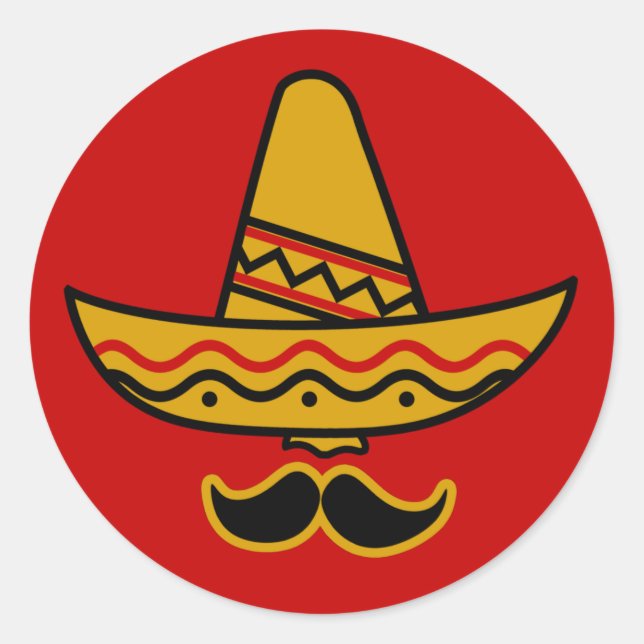 Pegatinas de Sombrero y Mustache (Anverso)