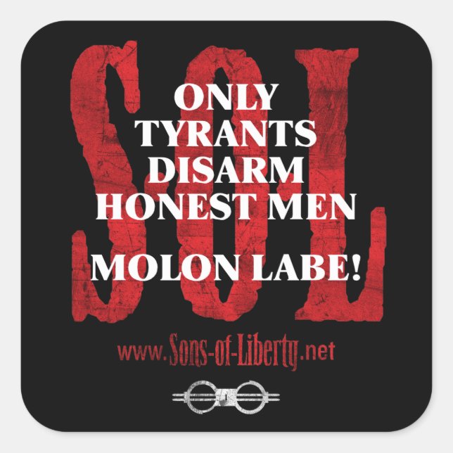 Pegatinas de Sons Liberty MOLON LABE (Anverso)