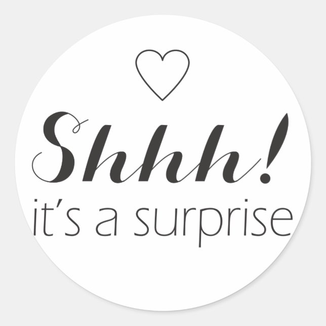 Pegatinas de sorpresa con corazón Shhh (Anverso)
