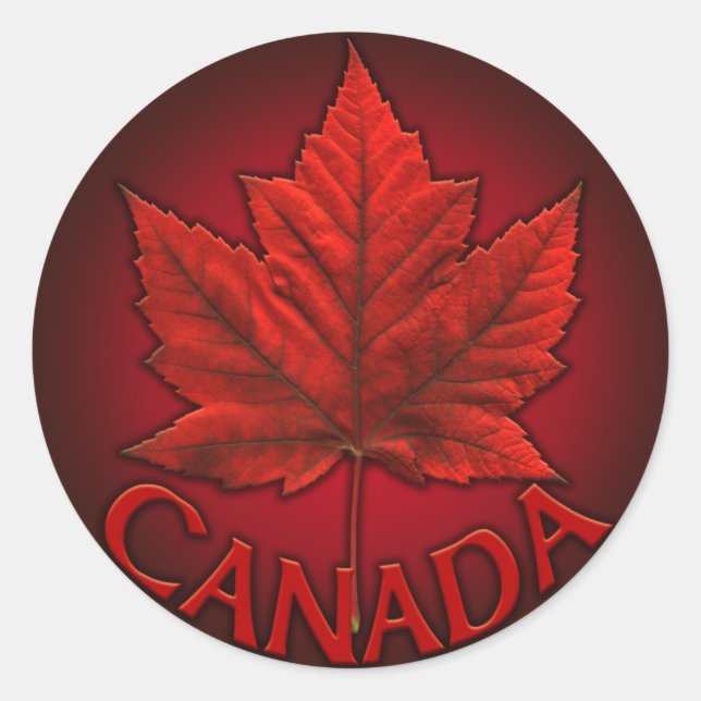 Pegatinas de souvenirs de Canadá rojo Pegatinas (Anverso)