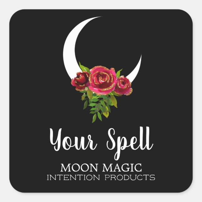 Pegatinas De Spell Jar Con Luna Floral (Anverso)