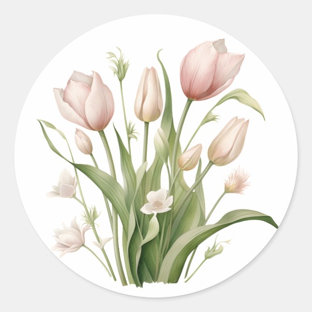 Pegatinas de Springtime Tulips (Anverso)