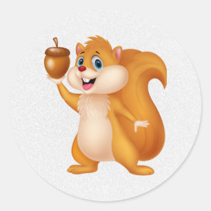 Pegatinas de Squirrel Holding Acorn