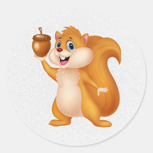 Pegatinas de Squirrel Holding Acorn (Anverso)