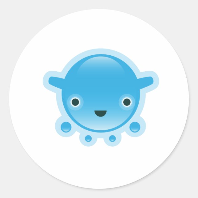 Pegatinas de Squishies Blue Bubbo (Anverso)