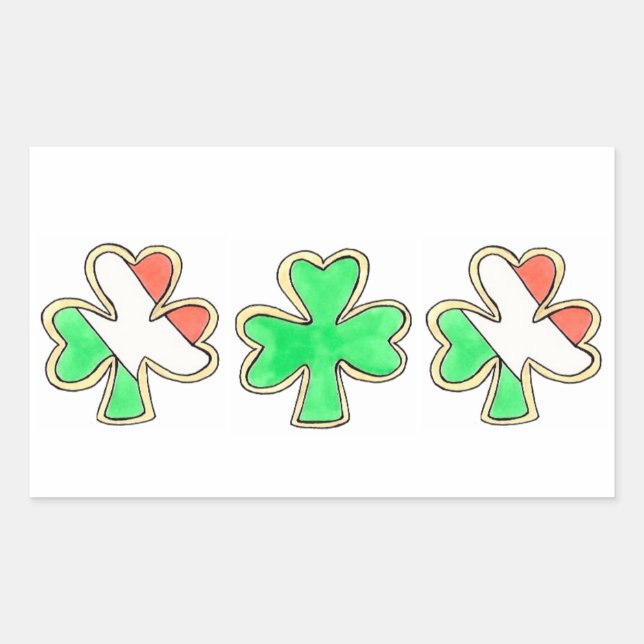 Pegatinas de St. Patrick's Day Lucky Shamrock Clov (Anverso)