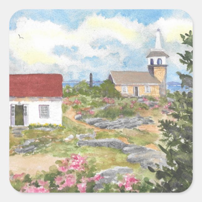 Pegatinas de Star Island Isle of Shoals NH (Anverso)