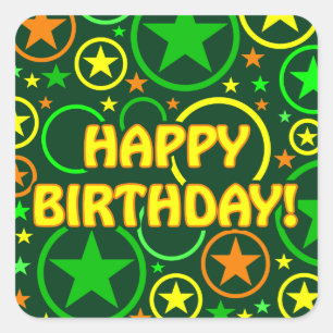 PEGATINAS de STARS & CIRCLES - "¡Feliz cumpleaños!
