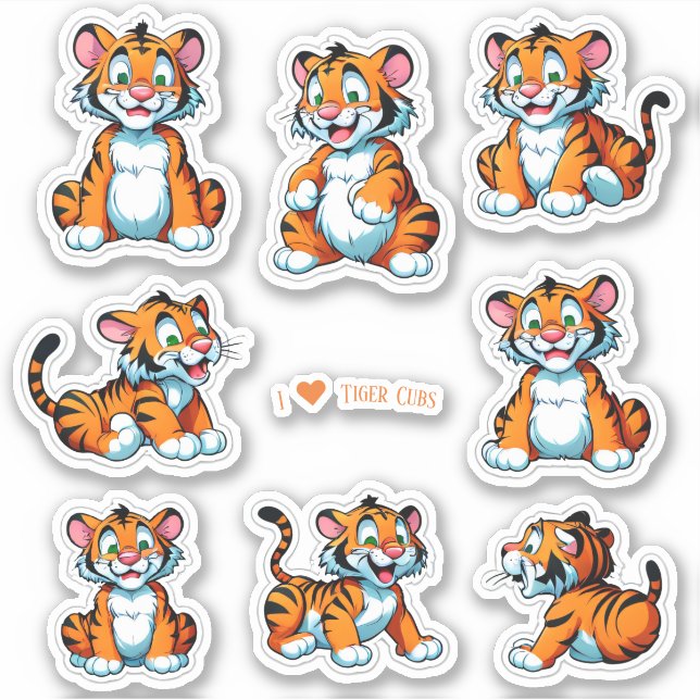Pegatinas de Stationery Tiger Cubs Scrapbook (Anverso)