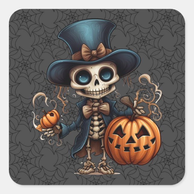 Pegatinas de Steampunk Skeleton (Anverso)