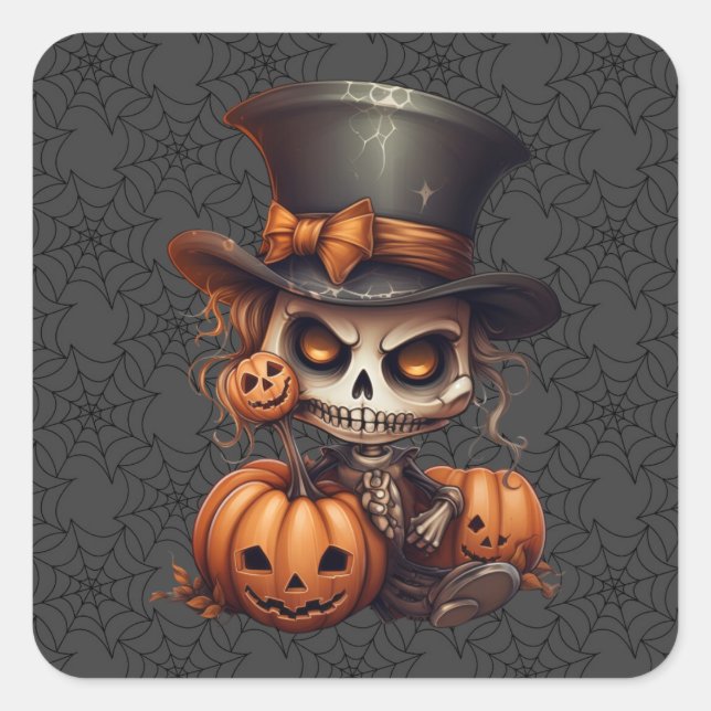 Pegatinas de Steampunk Skeleton (Anverso)