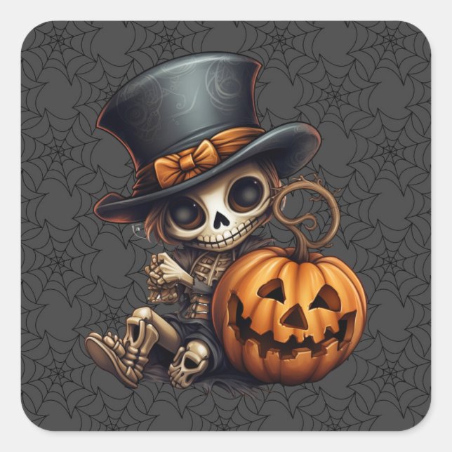 Pegatinas de Steampunk Skeleton (Anverso)