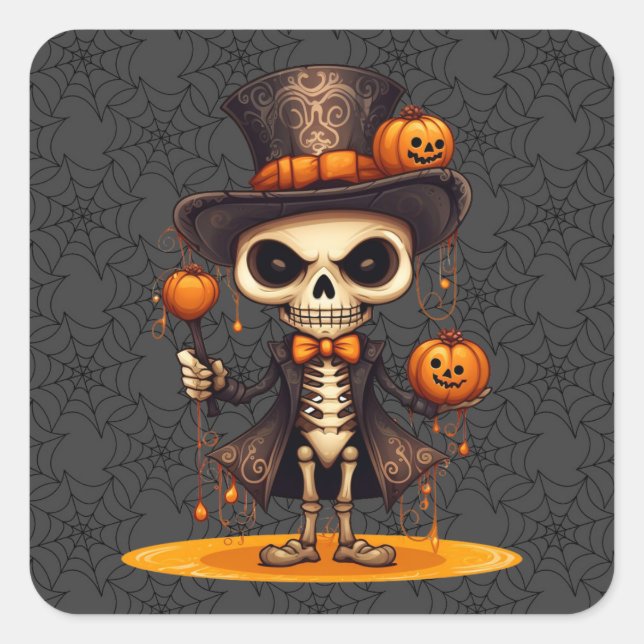 Pegatinas de Steampunk Skeleton (Anverso)