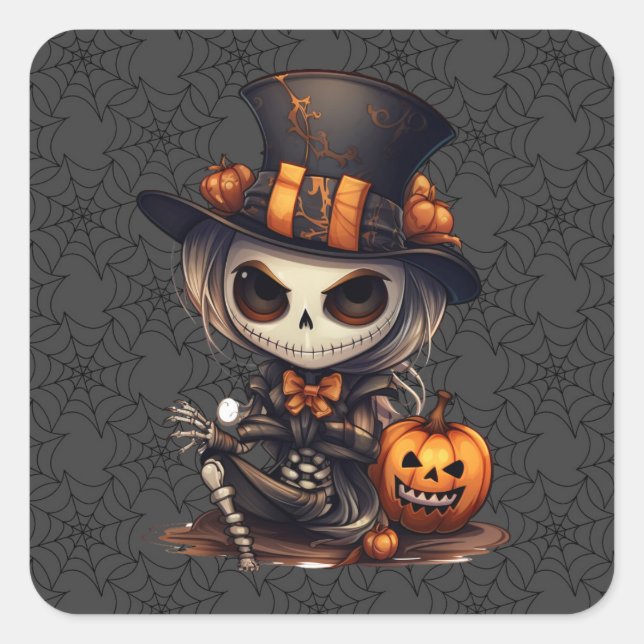 Pegatinas de Steampunk Skeleton (Anverso)
