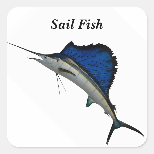 Pegatinas de su Personalizado Square Sailfish (Anverso)