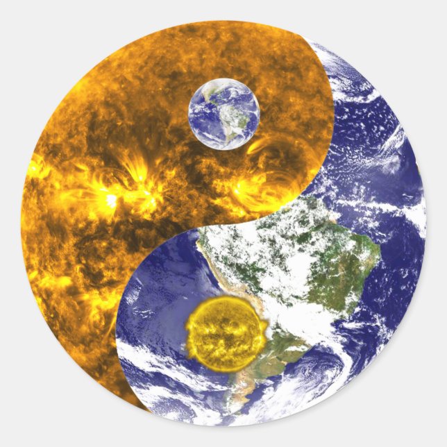 pegatinas de sun y earth yin yang (Anverso)