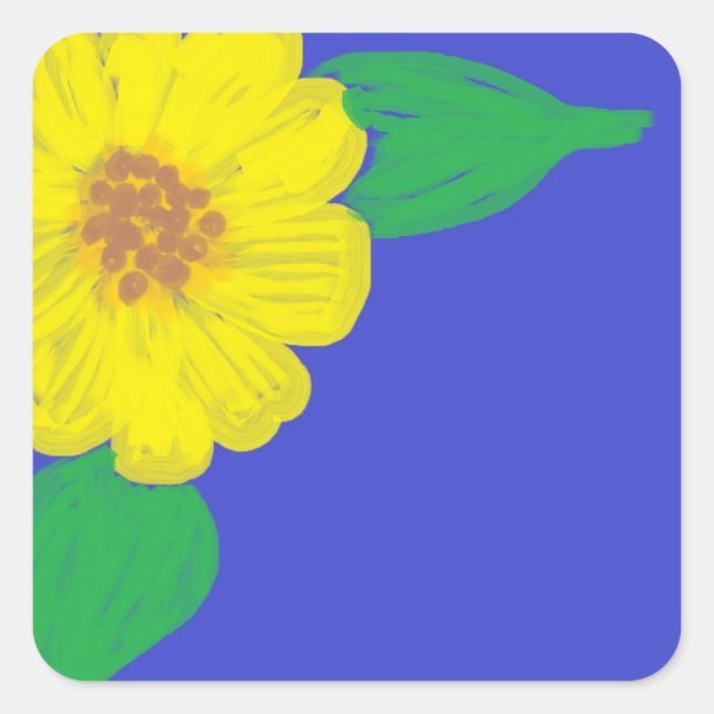 Pegatinas de Sunflower Corner Square (Anverso)