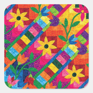 Pegatinas de Sunflower Quilt